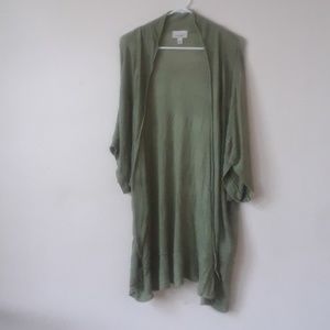 Dress Barn Long Green Sweater Jacket Cardigan 3X